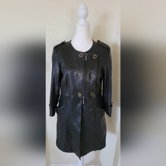 KOR@KOR Real Genuine Buttery Soft Leather Black jacket/coat Size 46 - Picture 2 of 5
